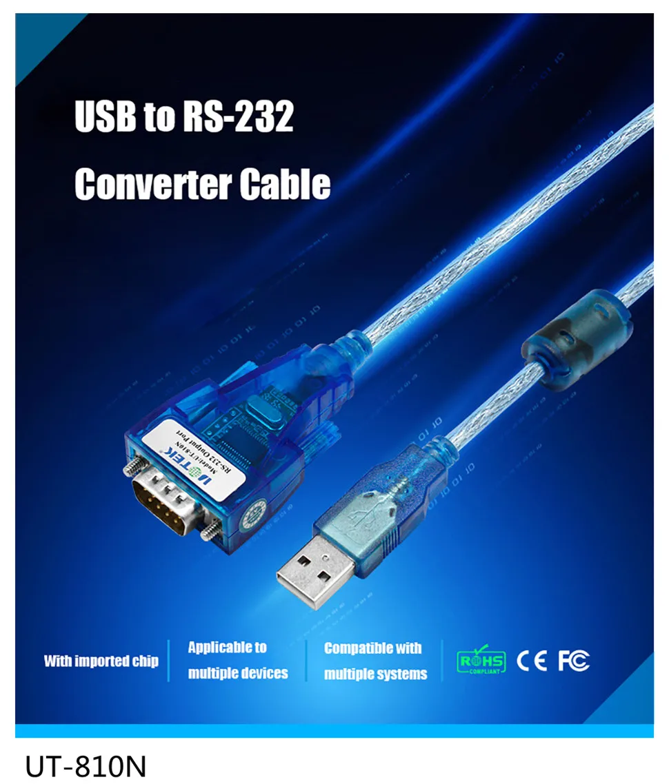 UOTEK 3M USB to RS232 Converter DB9 USB2.0 RS-232 Conversion Cable Serial Connector COM Adapter with Imported Chip UT-880J