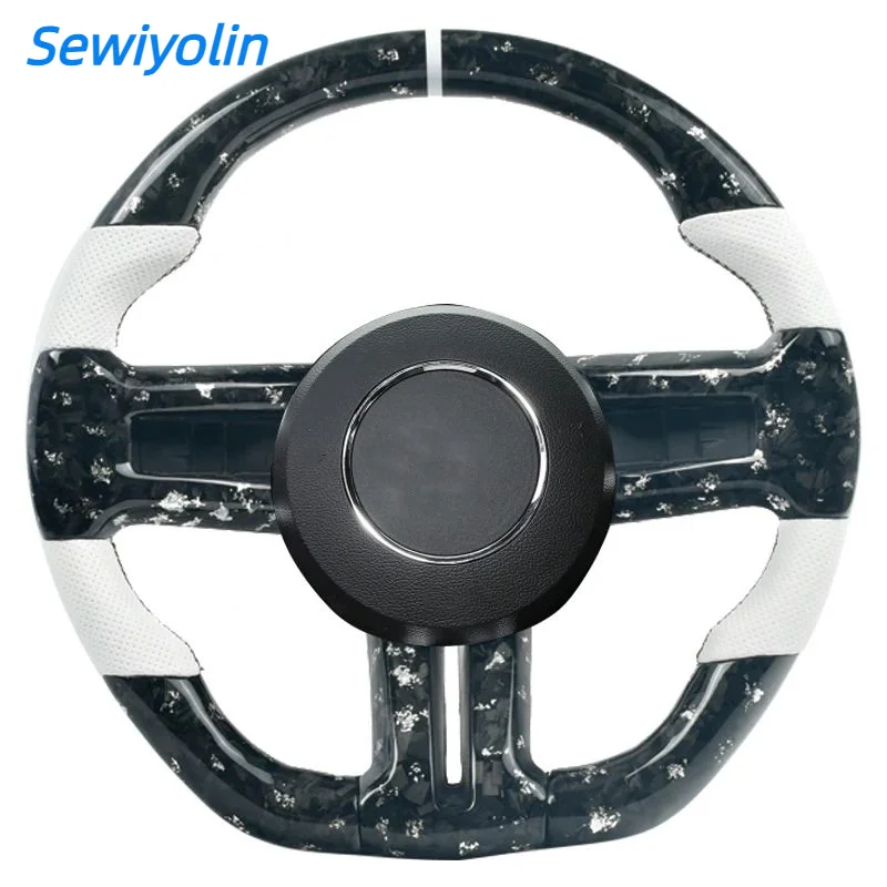 

Customized For Ford Mustang GT Steering Wheel Carbon Fiber 2015 2017 2018 2019 2022