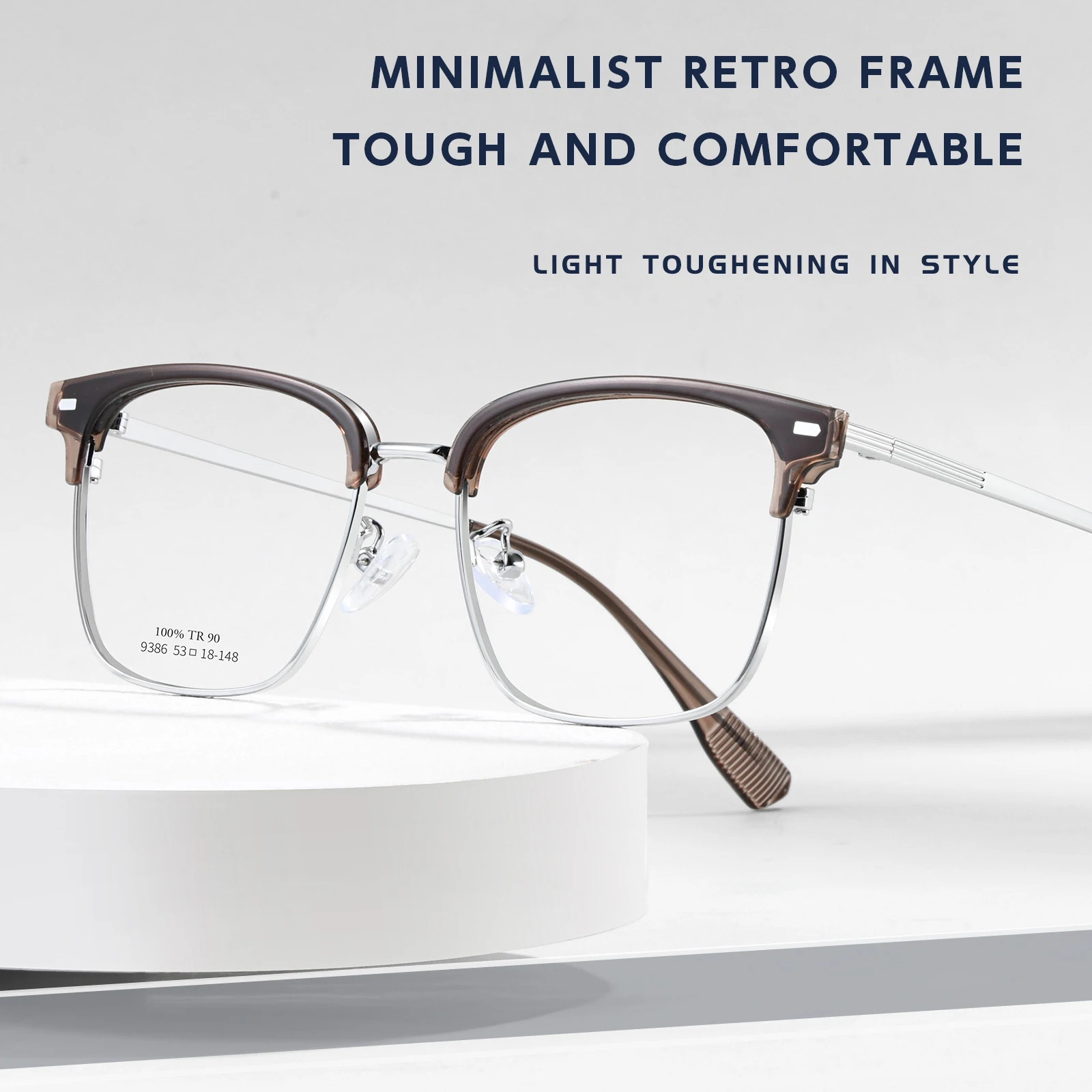 Reading Glasses HONGMEI Optica EyeglasBusiness Pure Titanium Half-frame Glasses Myopia Prescription Eyeglasses Frame Men Women Hyperopia Reading