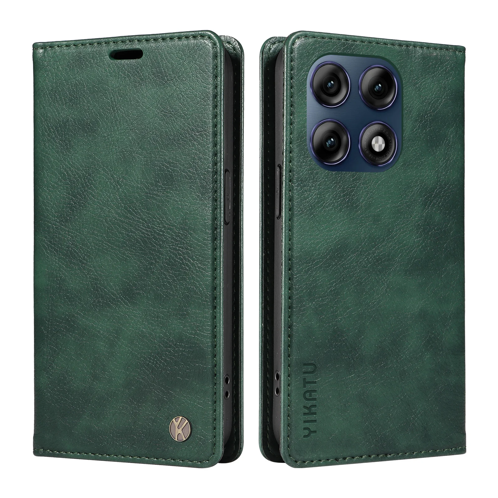 Elegant Leather Wallet Magnetic Flip Case with Lychee Grain Card Holder