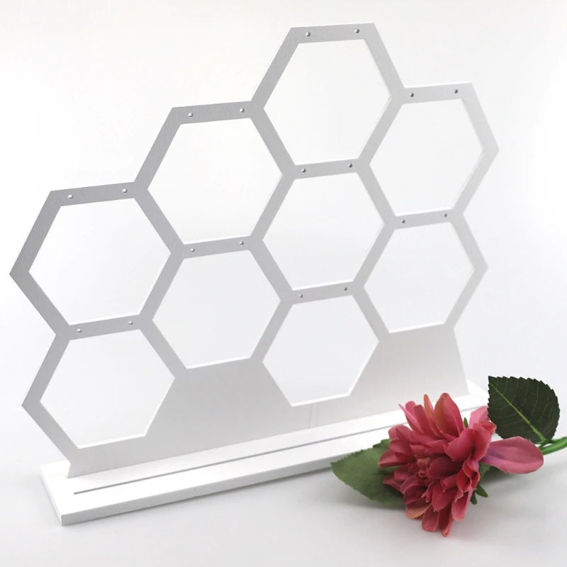 

Hanging Earring Holder Jewelry Display for Dangling Earrings Studs Honeycomb Shape Display Stand