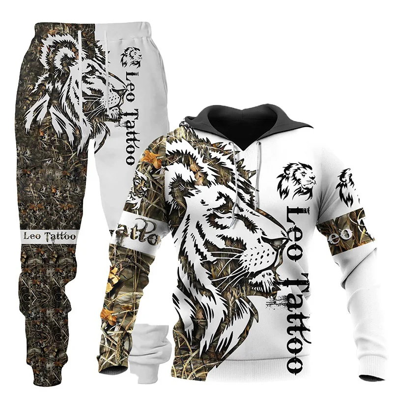 

New 3D Printing Forest Wolf Style Fashion Men Women Tracksuits Crewneck Hoodies+pants Plus Size S-7XLHarajuku Clothes Casual