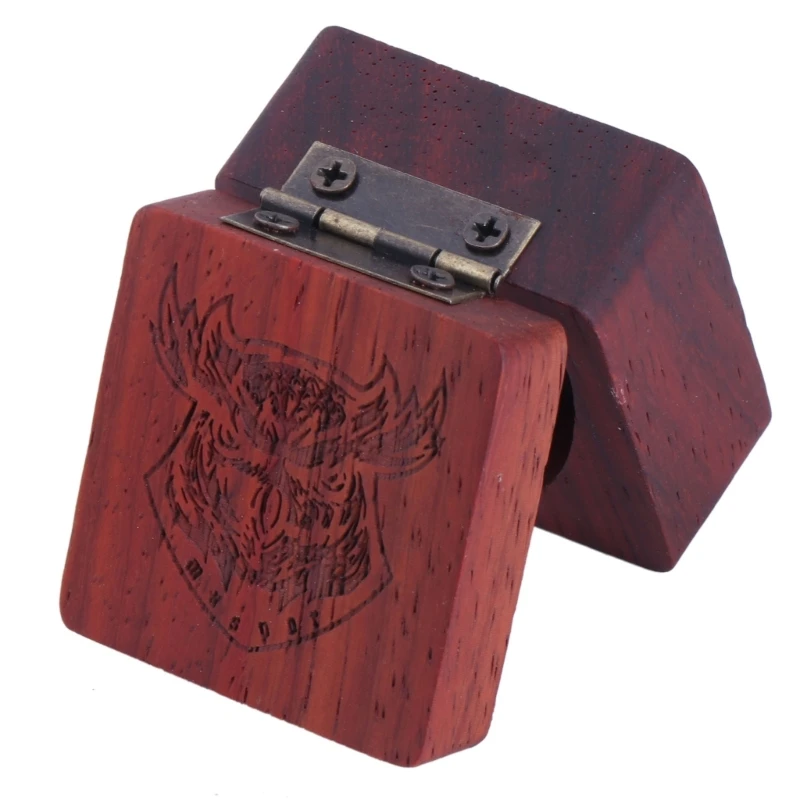 N0HA Wooden Guitar Pick Storage Box Container Portable Guitar Pick Holder Collector