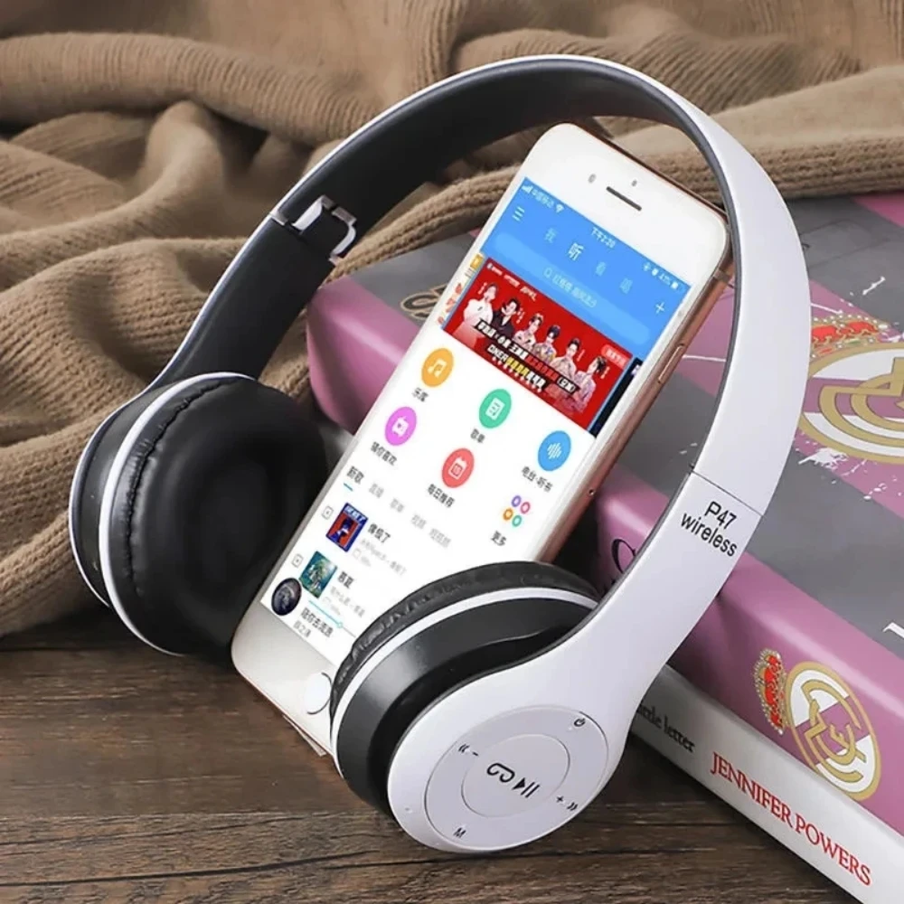 Hifi P47 Szikratávirát Bluetooth headse Széltében Lá Fül fone Bluetooth Fülhallgató összecsukható Műkődés earbuds hifi Fejhallgató