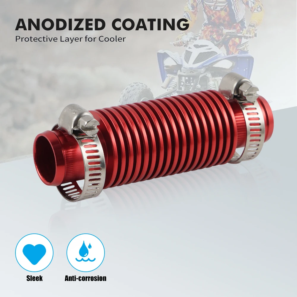 ATV Billet In Line Super Wasserkühler Passend für 0,76 Zoll Innenschlauch für Yamaha Raptor 700 Grizzly 660 Rhino YFZ450 Honda TRX Suzuki – Detail 11