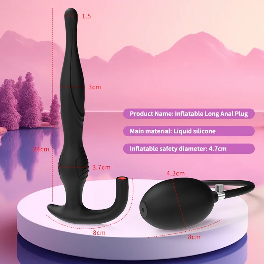 Super Long Inflatable Prostate Massager Anal Plug Dildo Huge Anus Dilator Vagina Pump Big Butt Plug Bdsm Sex Toys For Women Man