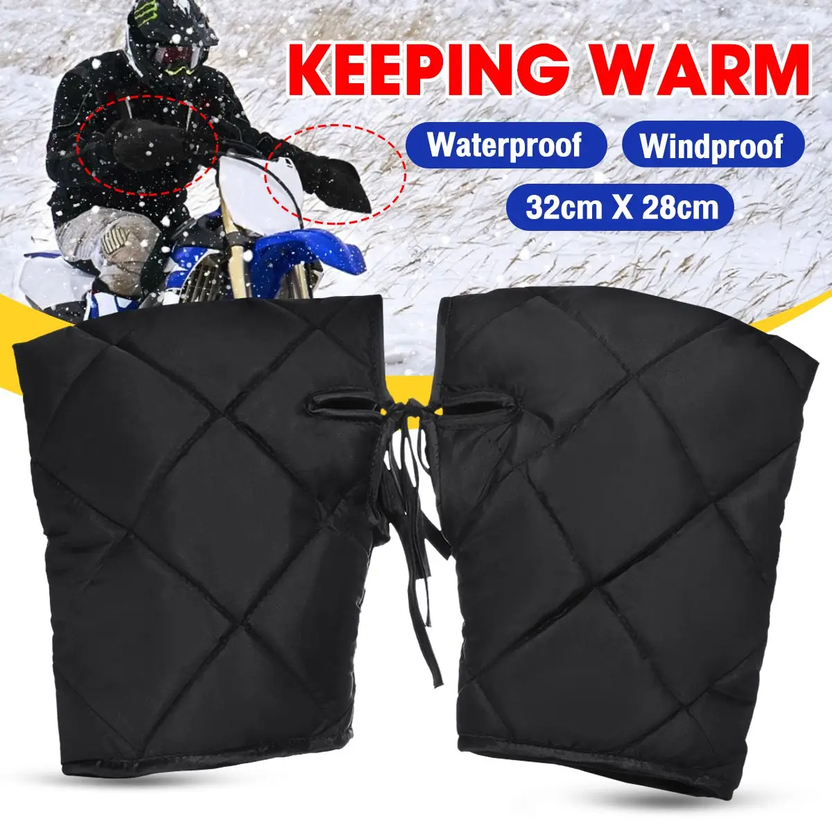 

Universal Protective Motorcycle Scooter Thick Warm Handlebar Muff Grip Handle Bar Muff Rainproof Motorcycle Gloves Guantes Moto