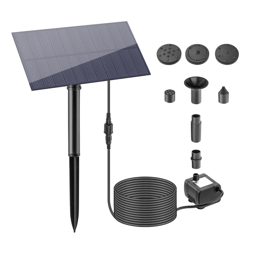 1.5w solar fountain Swimming Pool Solar Power Fountain Built-in Suction Cup Submersible Water Pump With Sponge Dropship