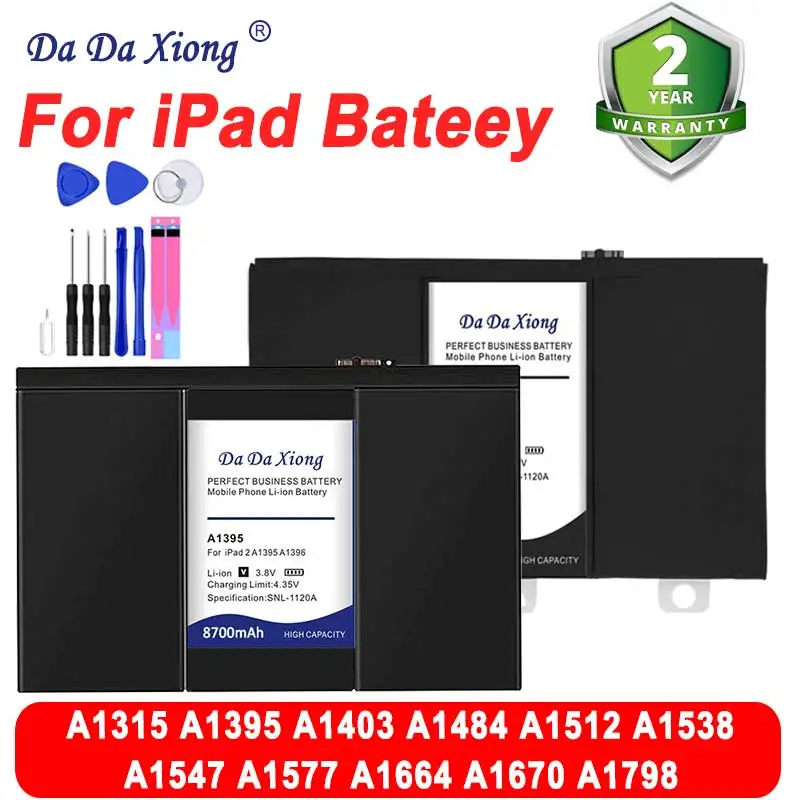 

100% Original Bateria For Apple iPad mini 1 1st 2 3 4 5 6 Air 9.7 10.5 12.9 inch Generation A1547 A1675 A1674 Battery in Stock