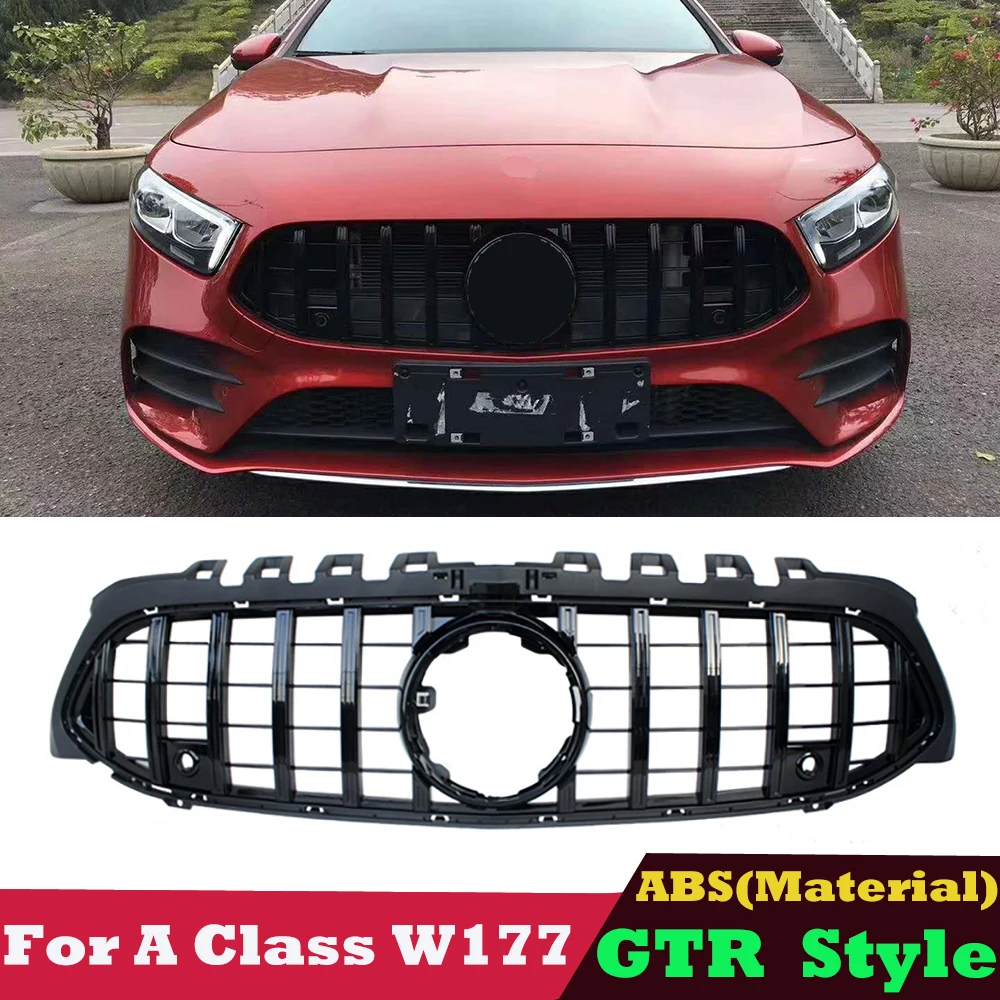 

Black GTR Style Front Grille Mesh for Mercedes Benz A Class W177 V177 2018-2022 A180 A220