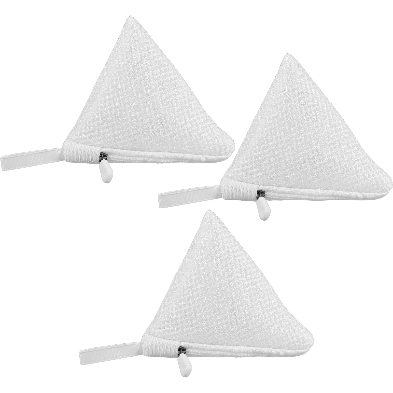 3pcs Zippered Mesh Laundry Bags Triangular Washing Machine Wash Pouch Small Socks Underwear Wash Bags Polyester Wash Pouches 2