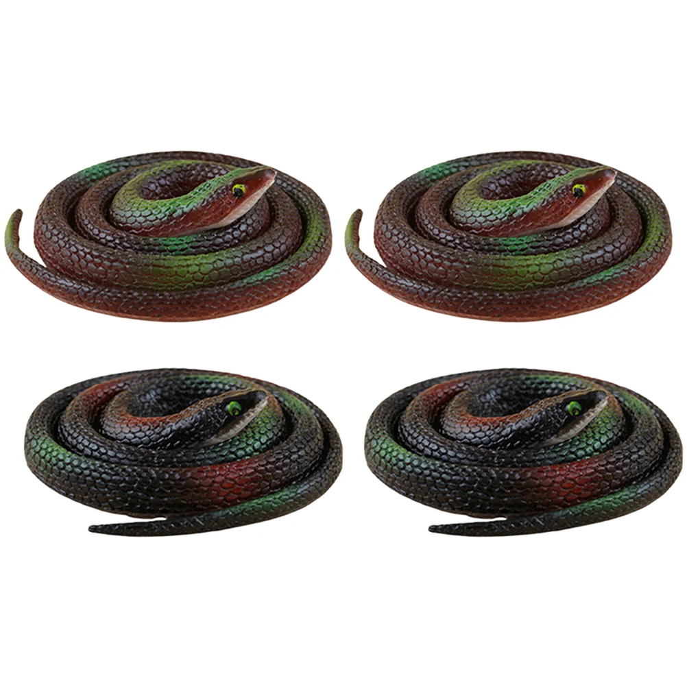 

4 шт. реалистичные искусственные змеи, резиновые змеи, имитация змей, экологически чистые, оригинальные искусственные змеи (2 шт. коричневые, 2 шт. черные)