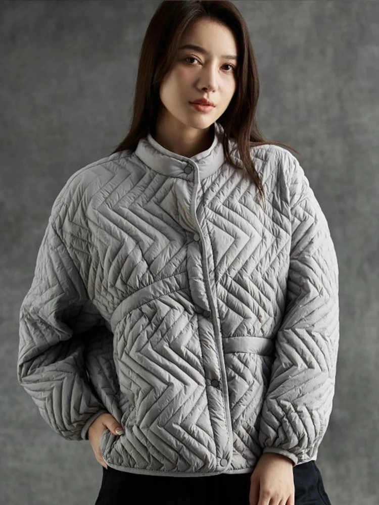 Streetwear Batwing sleeve down jacket Women's 2023 Autumn winter Oversized Ultra Light puffer coat warm Solid color INKEO 3O071