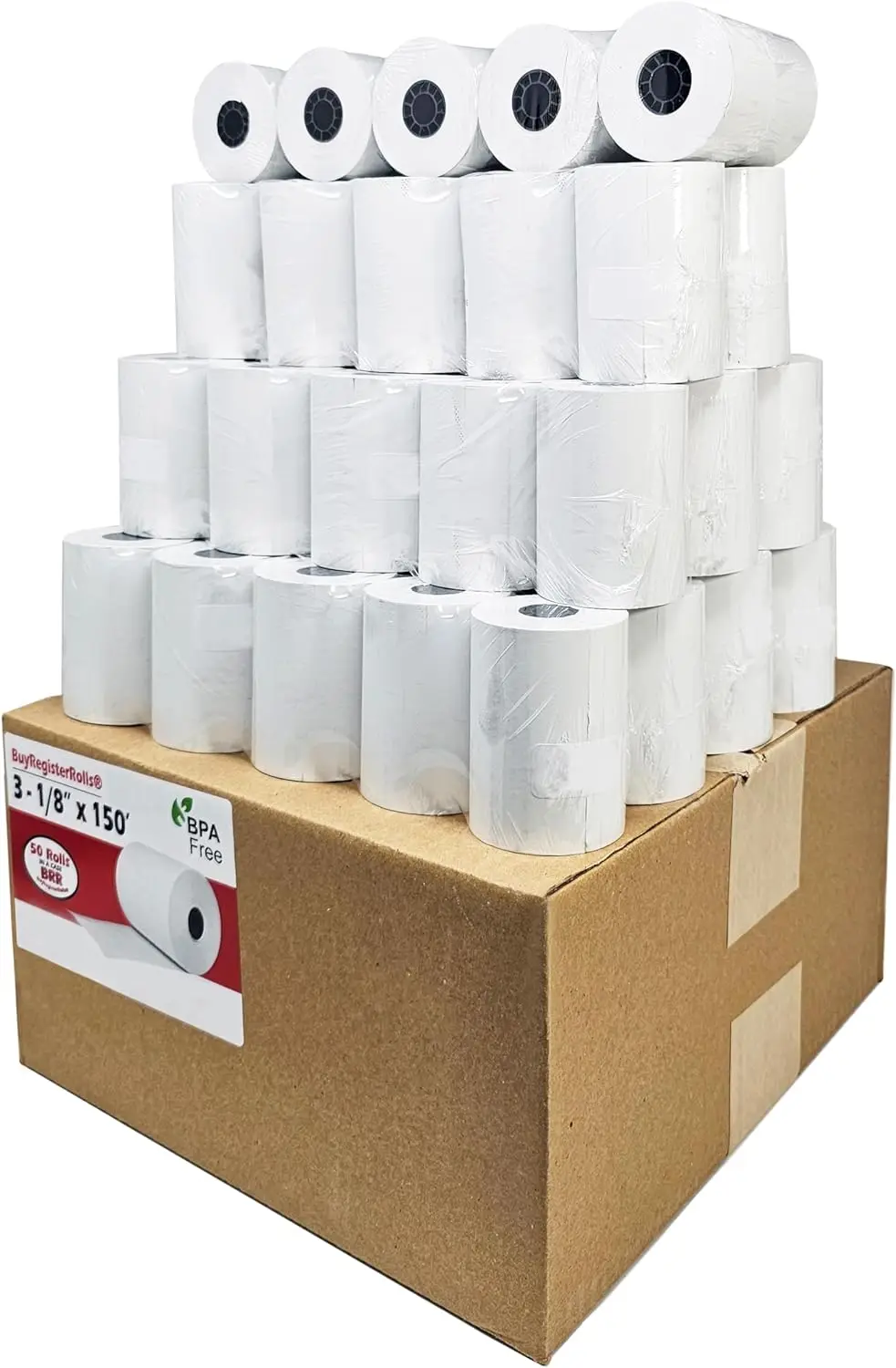 (50 Rolls) 3 1/8 x 150 Thermal Paper Receipt Rolls fits all Clover 55 GSM POS Cash Register Printers SCP700 TSP100 TSP300 TSP400