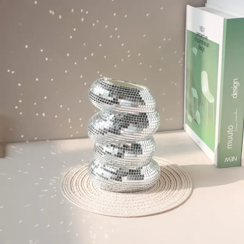Disco Vase Mirror Ball Vase Pen holder Modern and Elegant Decor Home Decor Vase Unique Home Gift for her  Wall 4