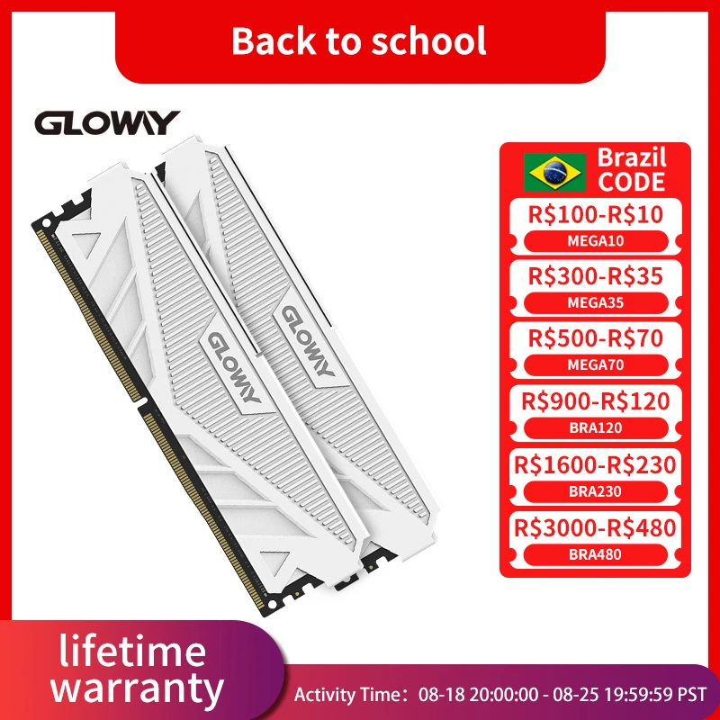 Desktop Ram Memory Gloway DDR4 3200mhz 3600mhz Desktop RAM Memory 16gbx2 8gbx2 32gb