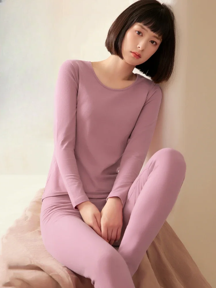 Women Autumn Winter New Thermal Underwear Sets Slim Fit Bottoming Tops Female Thick Warm Pants Ladies 2 Piece Sets H696