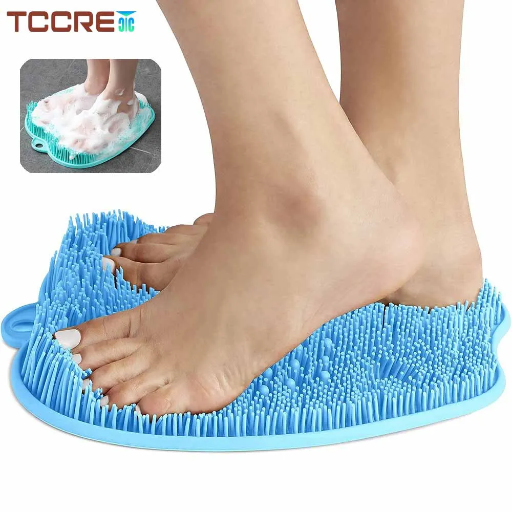 Shower Foot Scrubber Foot Cleaner Massager with Non Slip Suction Cup for Foot Massage Relax,Improve Circulation,Foot Pain Relief bathroom shower non slip mat massager strong suction cup sheet bath room door foot pad pvc tub bathing massage stress relax