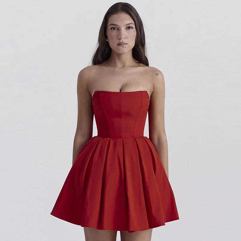 Summer New Off-shoulder Sexy Slim Lace Splicing Mini Dress main image 1