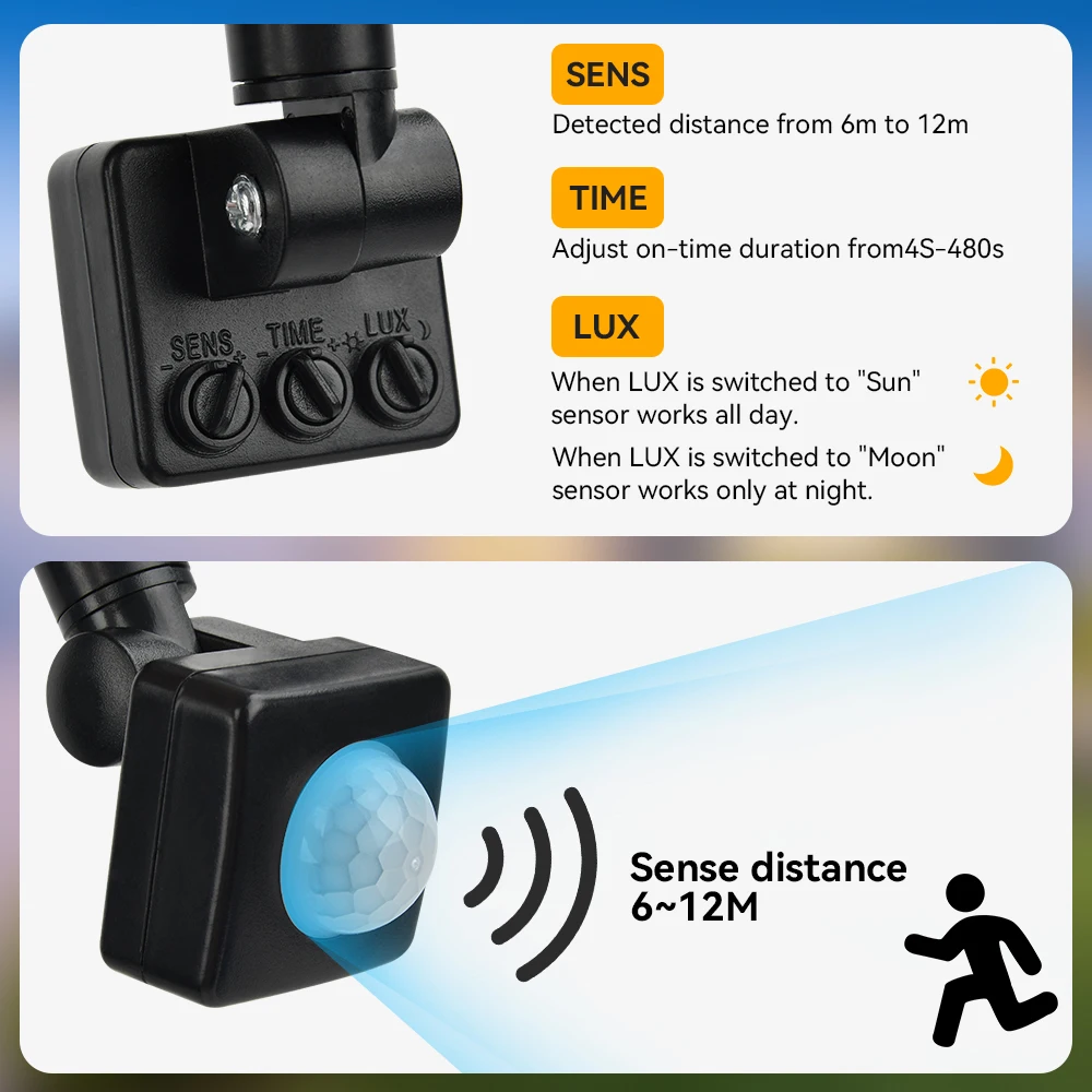 LED PIR Motion Sensor Floodlight Outdoor Wall Light White Light 100W 50W 30W 20W 10W IP66 Waterproof LED Spotlight For Garden - Image 4