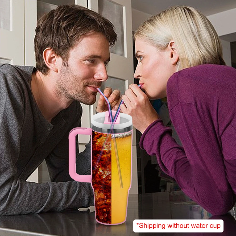 4Pcs Stainless Steel Straw with Straw Cleaner Replacement Straw Drinking Straws for Stanley 40oz Cup Accessories