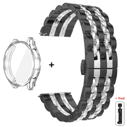Stainless Steel Watch Strap with Soft TPU Protector Case - Watch4 Classic 46mm (BS - Tr)