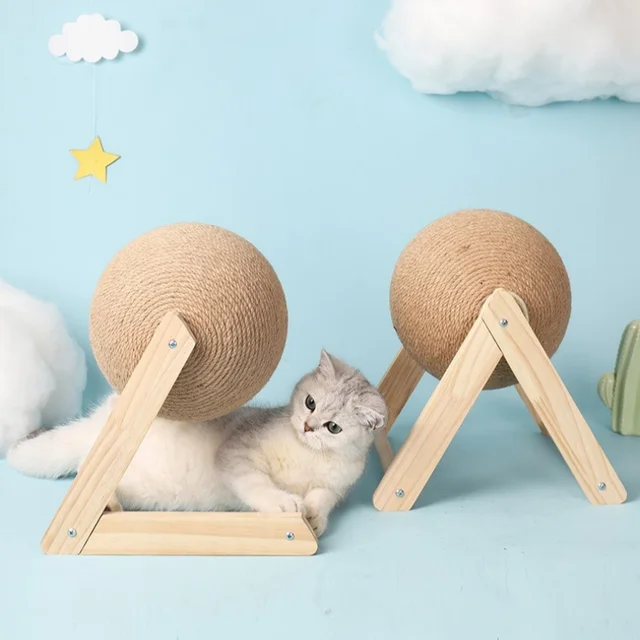 Cat Scratching Ball Toy Kitten Sisal Rope Ball Board Grinding Paws Toy Cats Scratcher Wear-resistant Pet Furniture Supplies 2