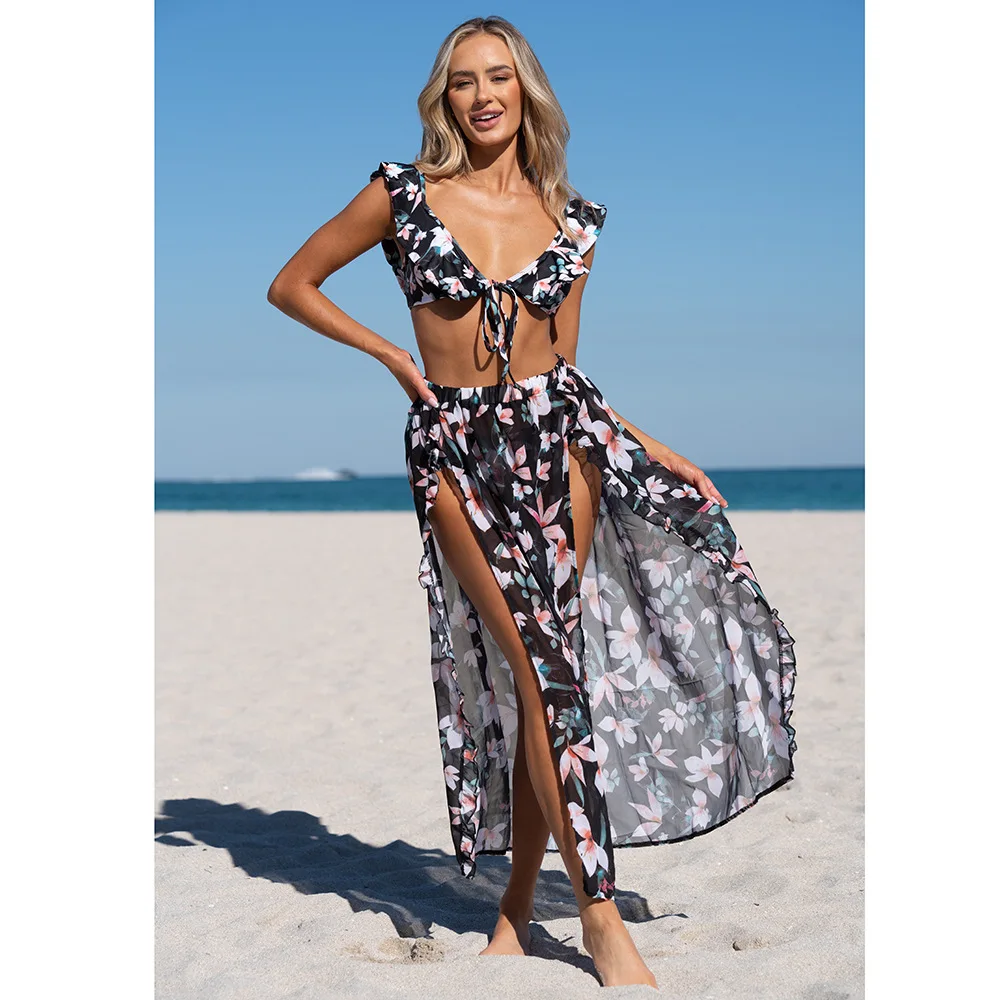

New Split Swimsuit for Women Sexy Ruffles Banded Bikini