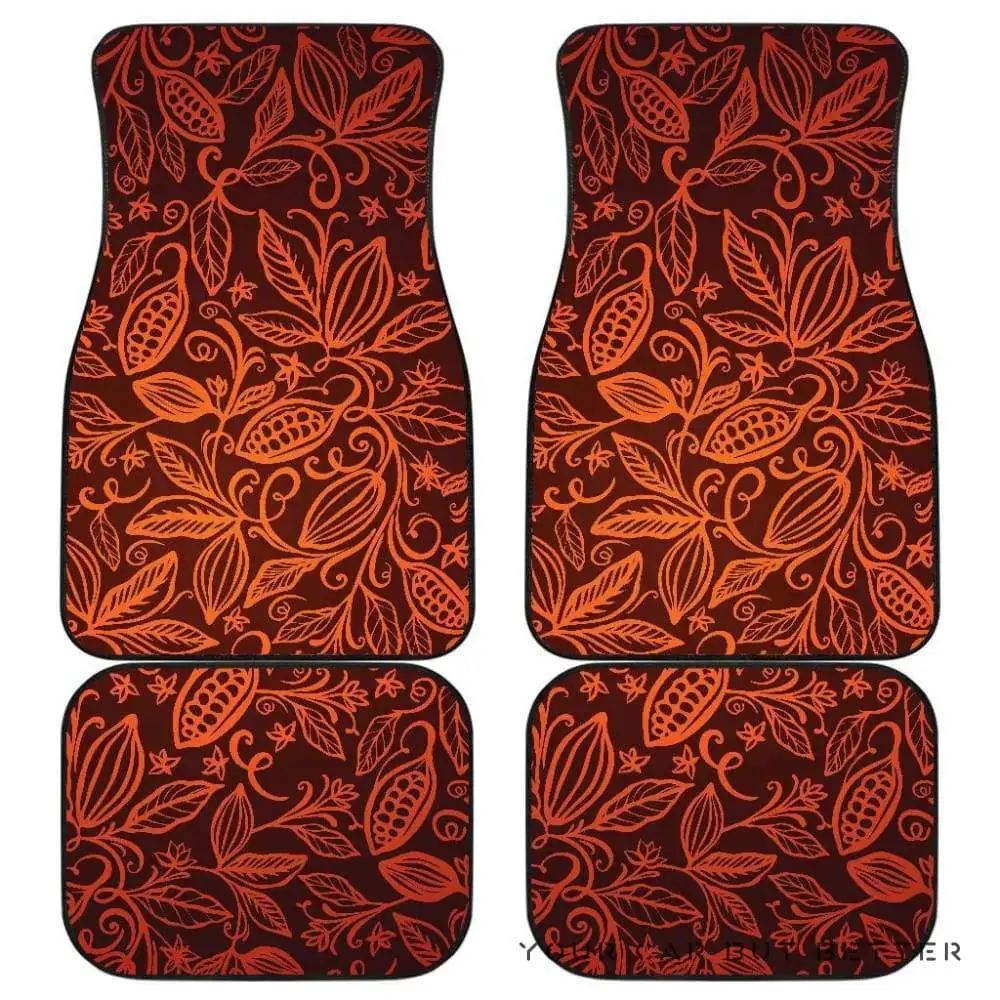 

Cocoa Beans Tribal Polynesian Pattern Front And Back Car Mats 045109