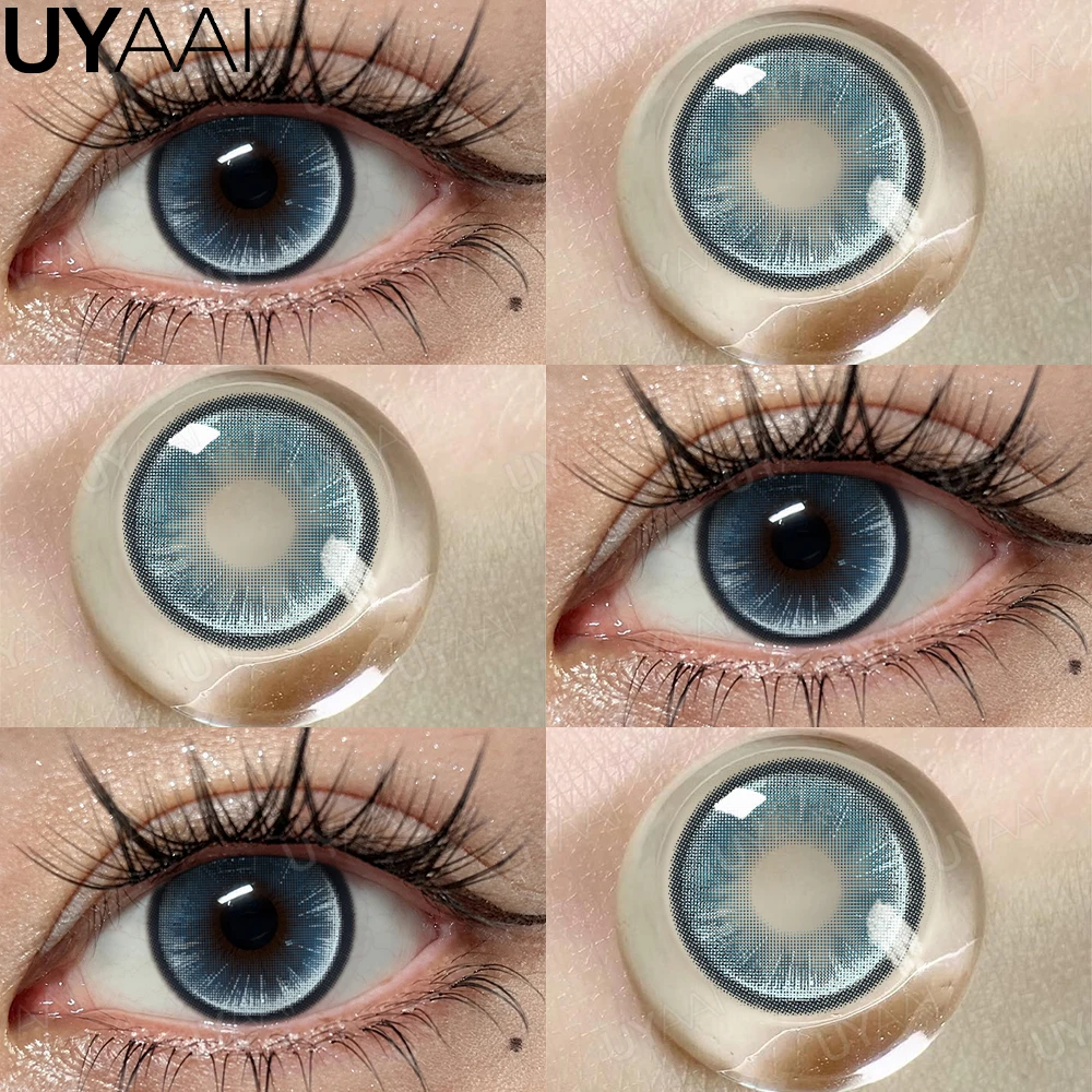 UYAAI Capri Series Natural Blue Cosmetic Contact Lenses - New Style, 2-Pack