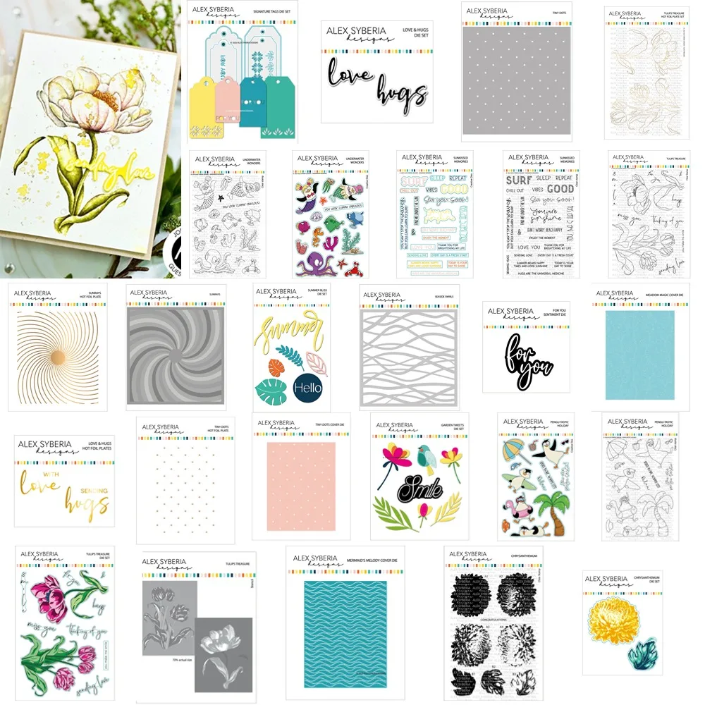 Picturesque Chrysanthemum Tulips Treasure Sunkissed Memories Metal Cutting Dies Stamps Stencil Hot Foil DIY Scrapbooking Photo