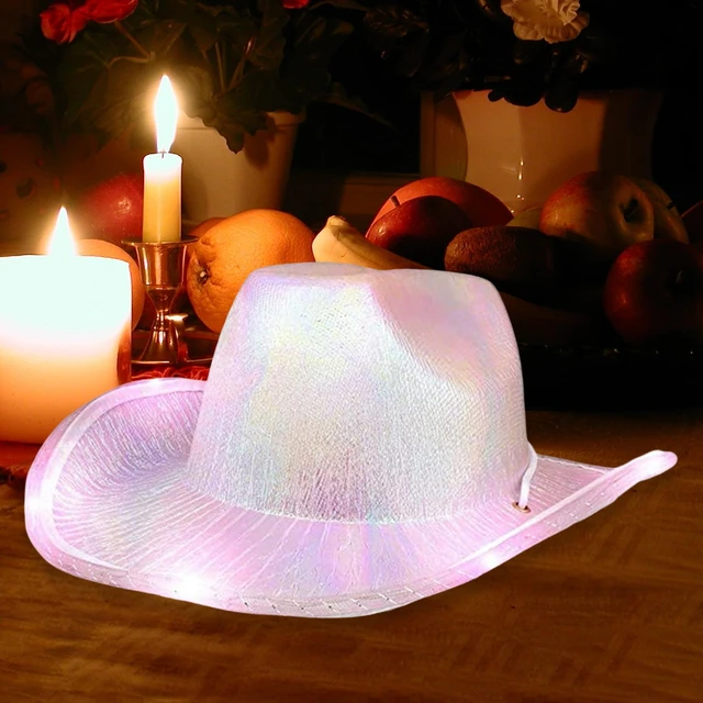 Western Decor Cowgirl Costume White Cowboy Hat Men Feather Crystal