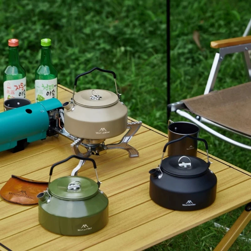 1.4L Camping Aluminum alloy Portable Coffee Pot Lightweight Outdoor Boiling Water Kettle and Tea Kettle for Hiking Picnic