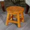 Carved Wooden Step Stool, Queen Bee, Natural 3