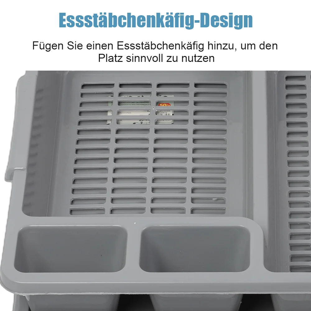 1 Stück Geschirrtrockner Küchenutensilien-Abtropfgestell mit Abtropfkorb Arbeitsplatten-Geschirrorganizer Küchen-Aufbewahrungsregal – Detail 13