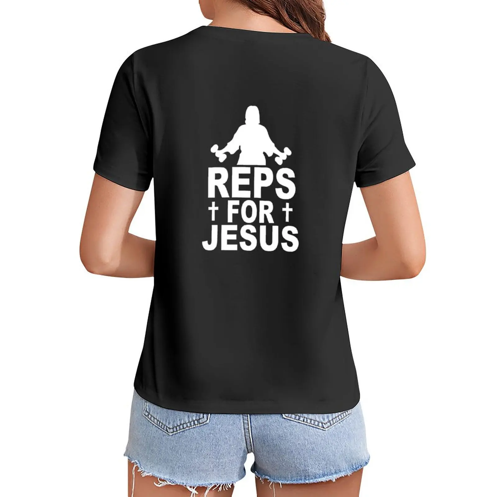 

Reps For Jesus Art Design T-Shirt Blouse oversized cute clothes plus sizes rock and roll t shirts for Women