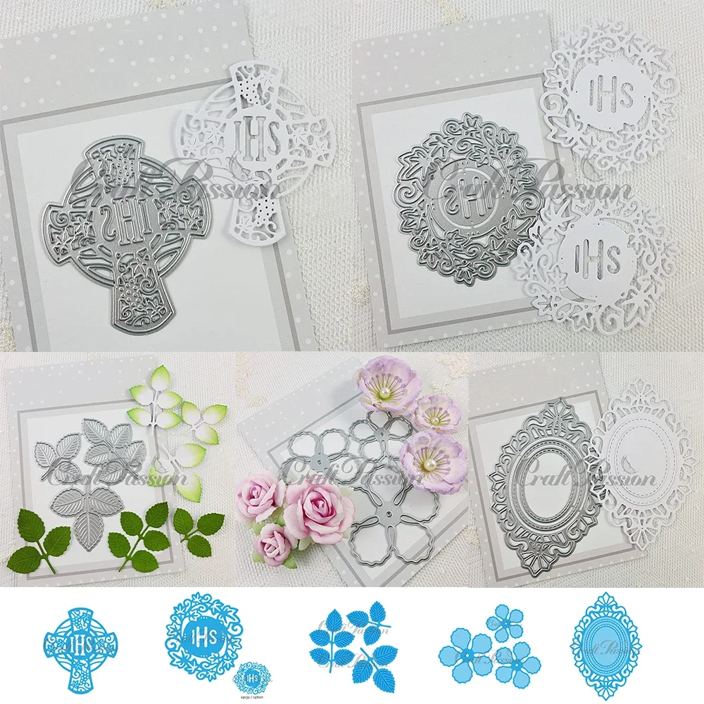 Mmao Crafts Metall- und Stahl-Stanzformen, IHS-Blumen, Blattrahmen, Scrapbooking, Papier/Fotokarten, Prägestempel