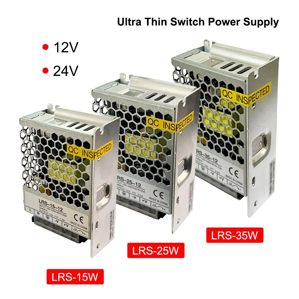 

LRS-15W 25W 35W Single Output Ultra Thin Switching Power Supply 12V 24V Transformer