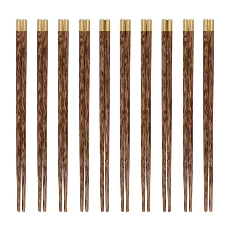 10 Pairs Wooden Chopsticks Set Chinese Chopsticks Japanese Sushi Sticks Reusable Korean Food Chop Sticks Wood Cutlery Tableware