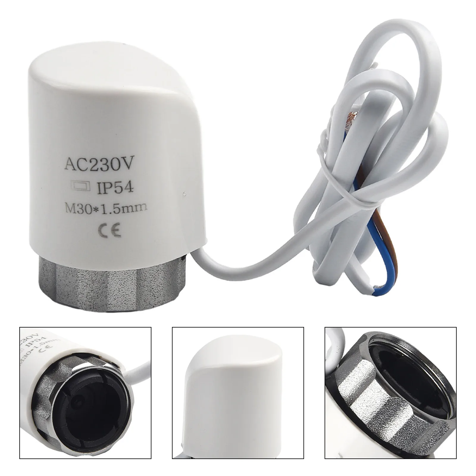 

1PC AC230V M30*1.5mm Electric Thermal Electrothermal Actuator For Floor Heating Radiator Valve White