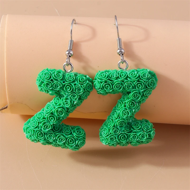 Modische Bunte A-Z 26 Englische Buchstaben Ohrhänger für Frauen und Mädchen Brincos Femme Party Urlaub Schmuck Geschenke – Detail 30