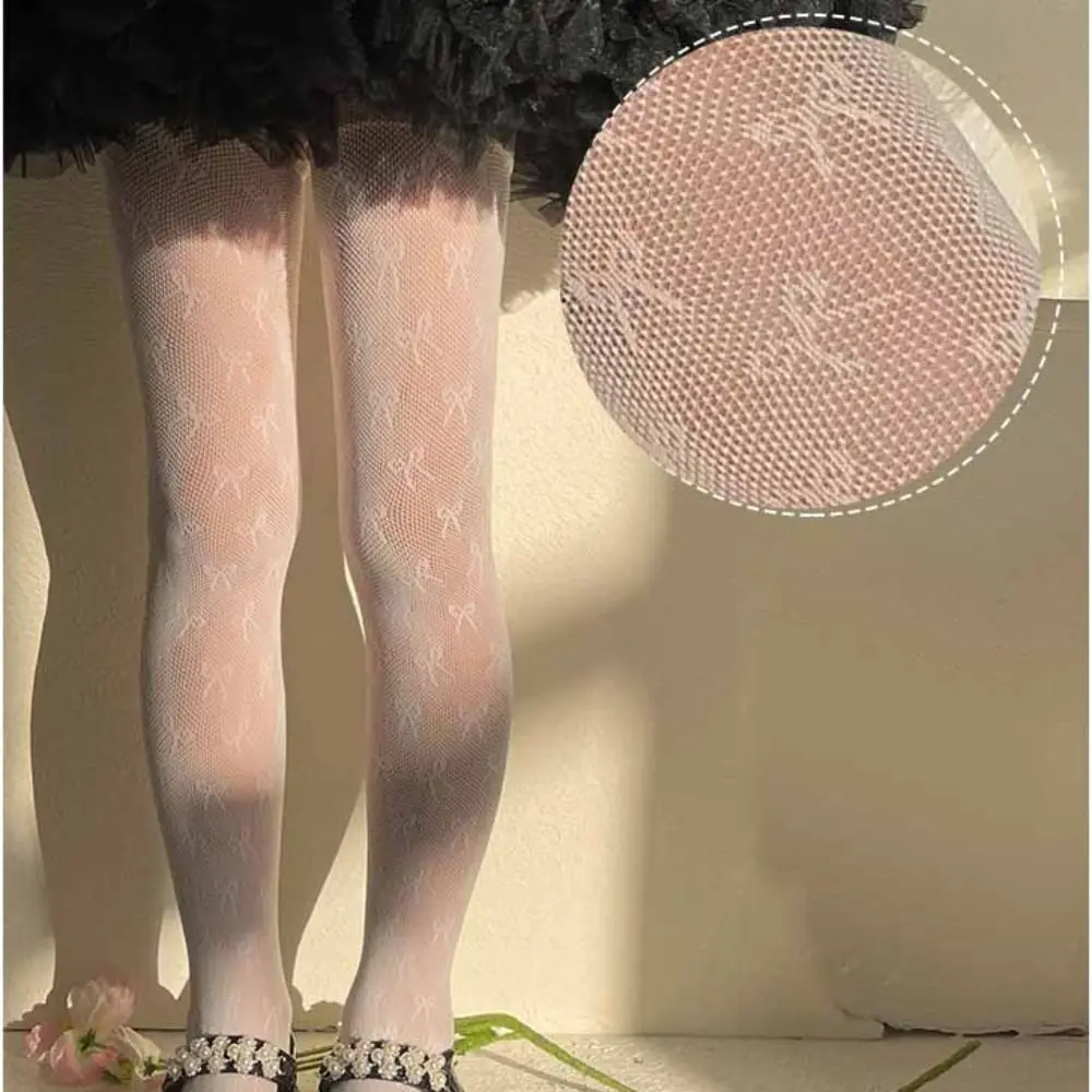 Bow Mesh Thin Baby Girls Pantyhose Spring Summer Kids Princess Tights Children's Stockings Love Soft Hosiery Elasticity Stocking