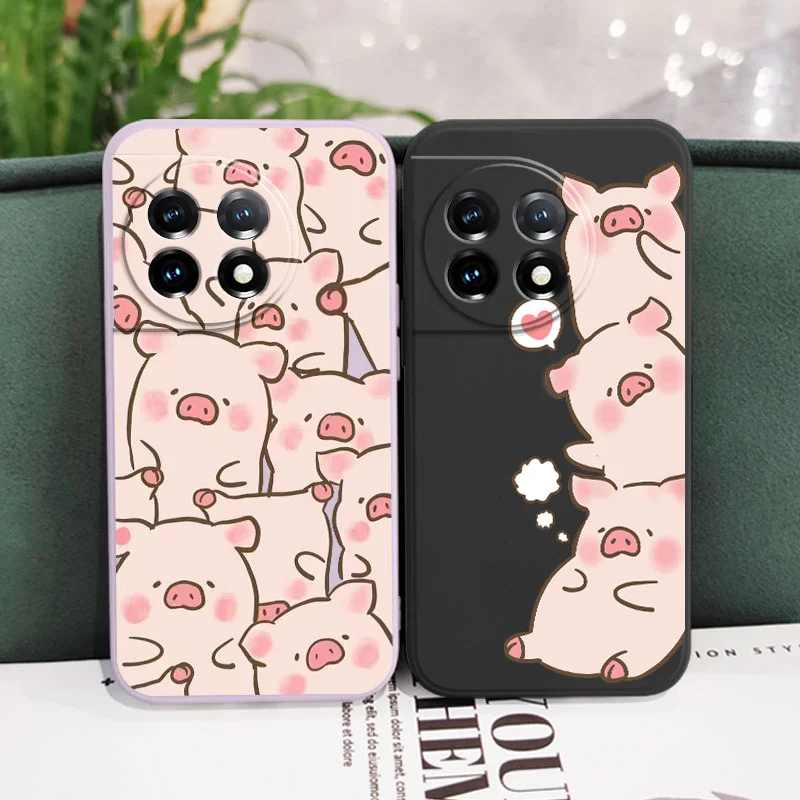 Adorable Pink Pig Liquid Silicone Phone Case