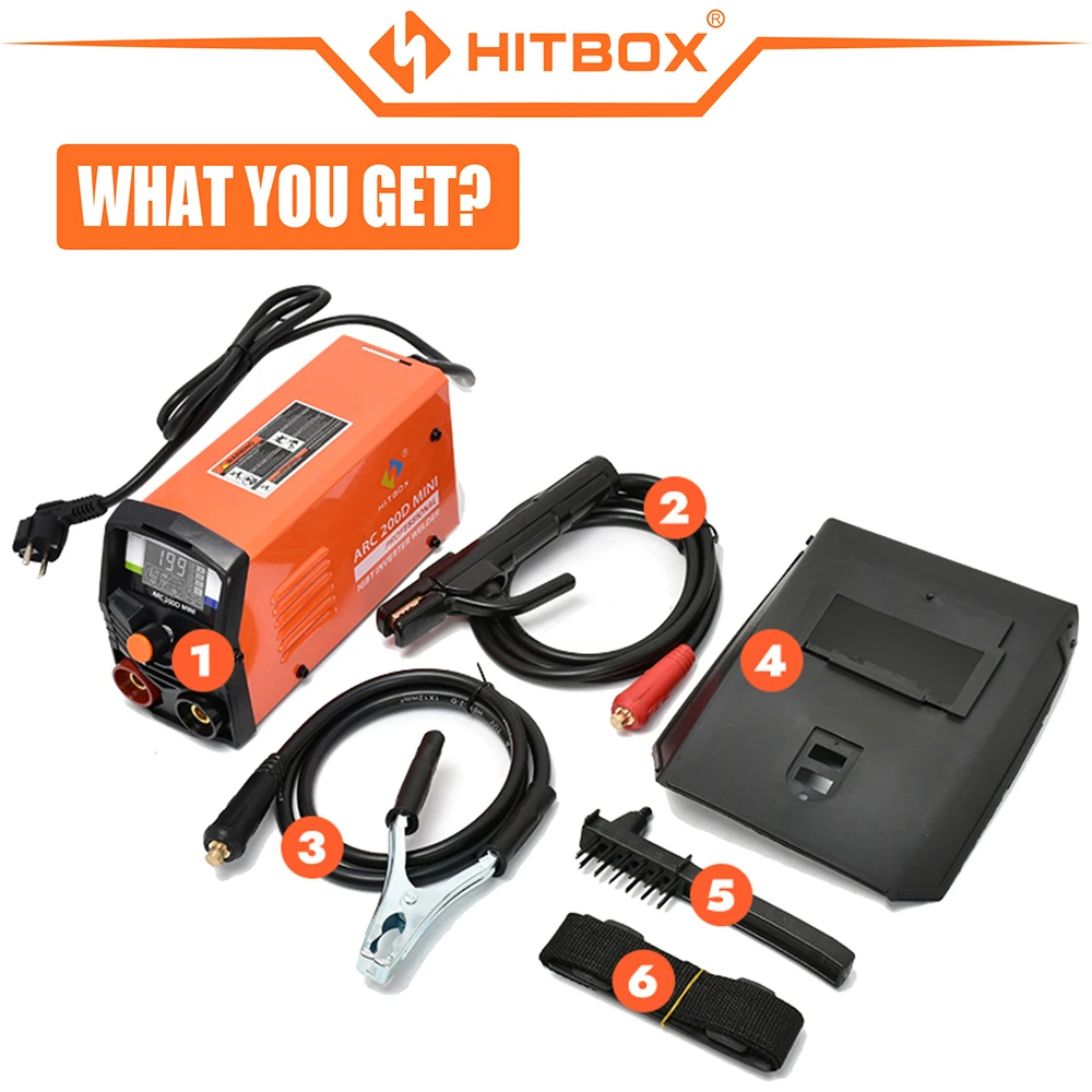 HITBOX 2 IN 1 ARC Tig Welding Machine, 220V 140A Stick Welder with Synergic Control, Mini Welder with LCD Digital Display 6