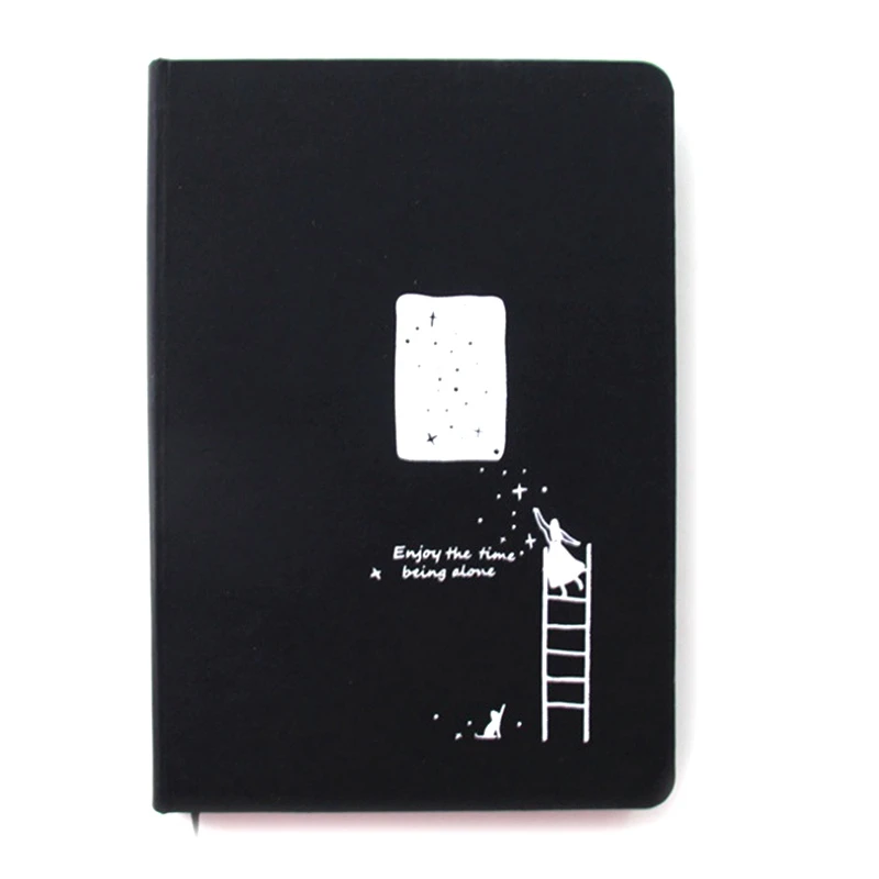 

Black Card Notebook Diary DIY Blank Black Paper Sketch Book 96