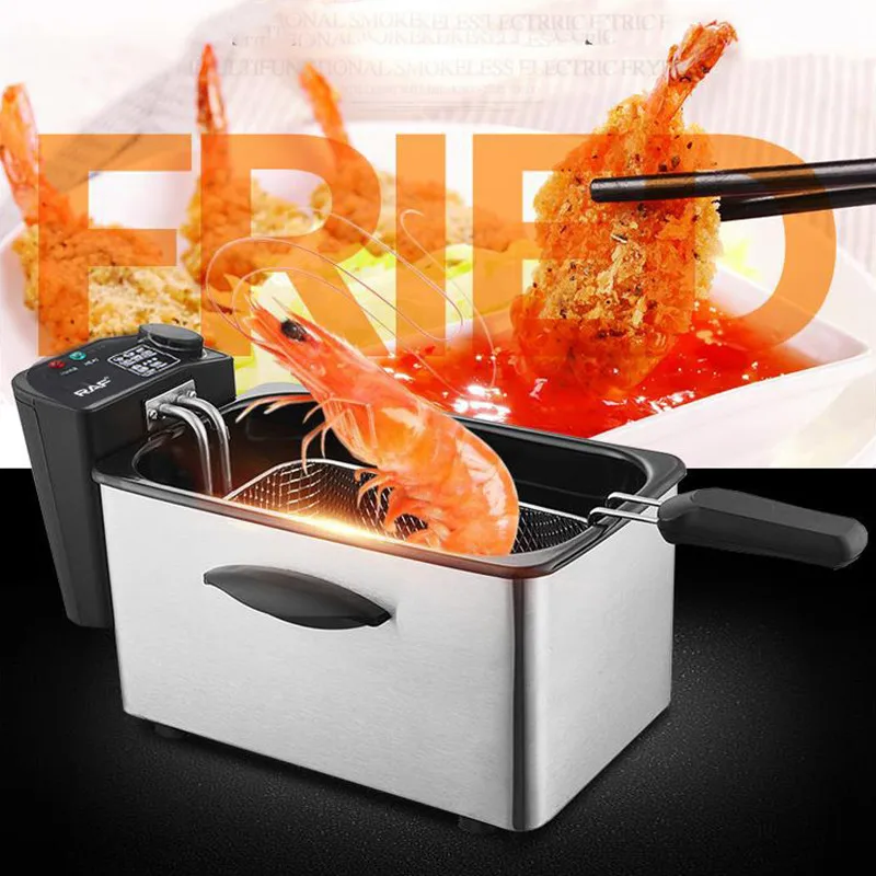 Multifunctional French Fries Frying Machine For Domestic Fryers Commercial Single-Cylinder Electric Frying Furnace Small Fried 2