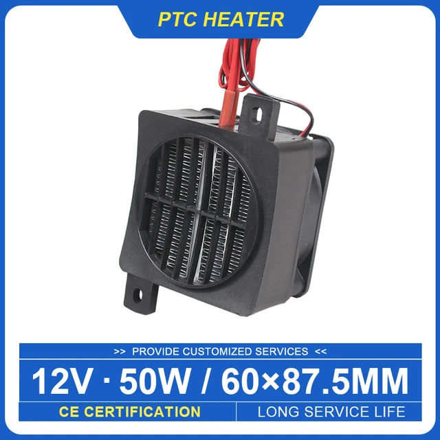 12V 50W Heat Element Thermostat Heater Fan Heat Blower For