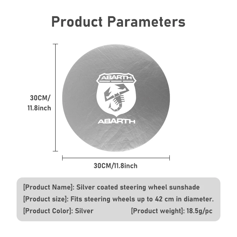 Abarth Car Steering Wheel Sun Protection Cover