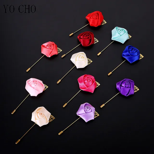 YO CHO Men s Suit Rose Flower Brooches: Add Elegance to Your Wedding Ensemble