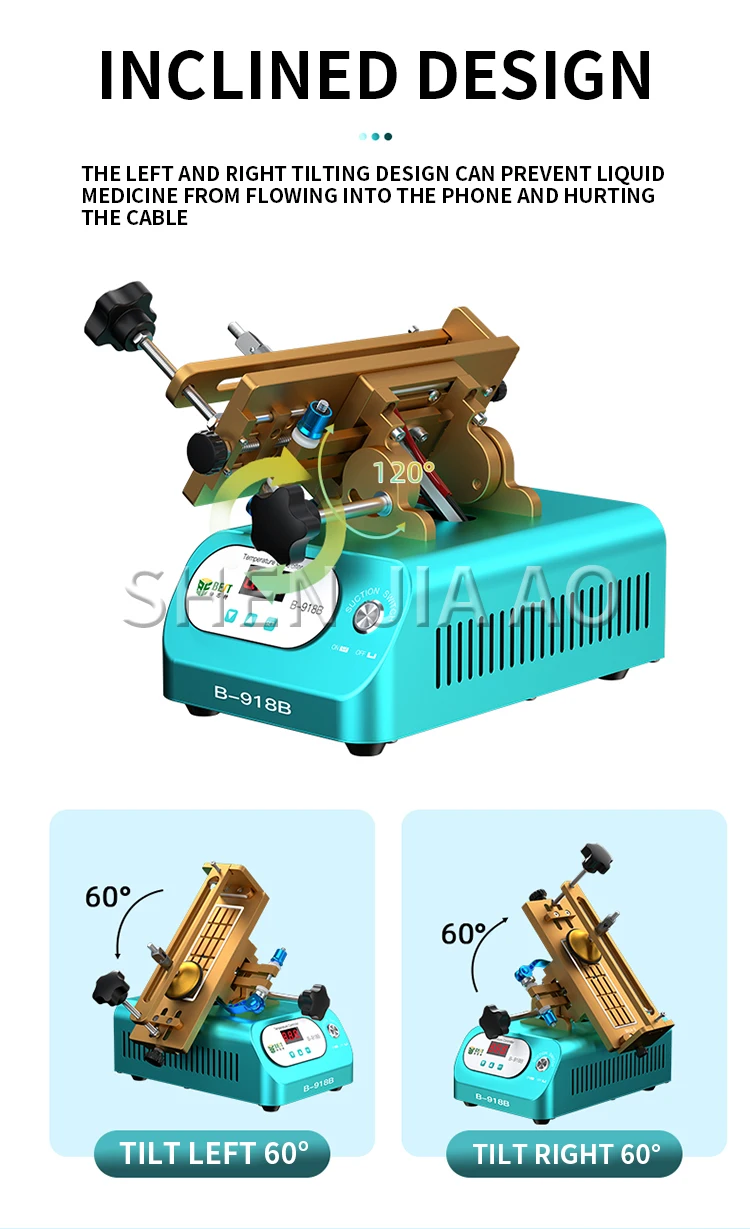 BST-918B Rotating LCD Glass Touch Screen Separator Machine Left